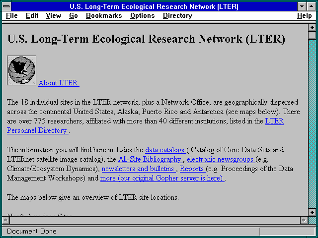 Screenshot of Research Network (LTER)