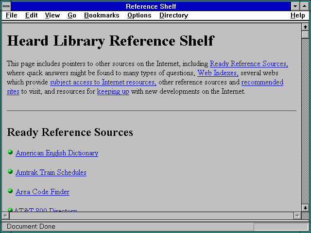 Screenshot of Reference Shelf