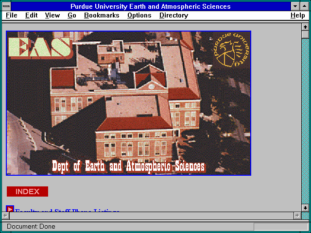Screenshot of Purdue University Earth and Atmospheric Sciences