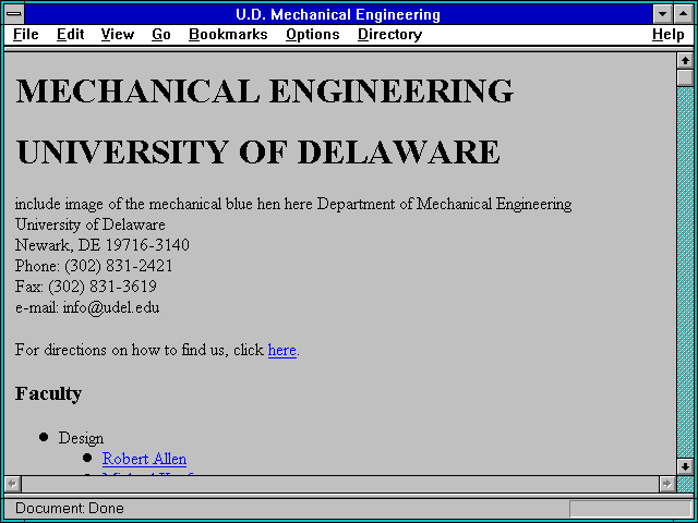 Screenshot of U.D. Mechanical Engineering