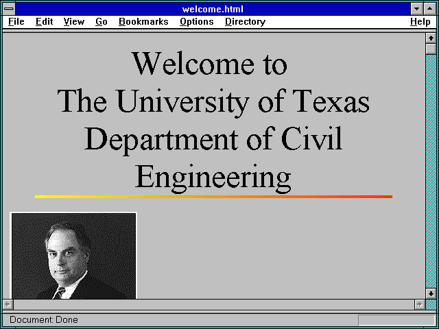 Screenshot of welcome.html