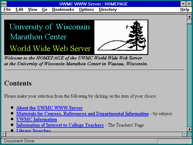 Screenshot of UWMC WWW Server : HOMEPAGE