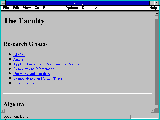 Screenshot of Faculty