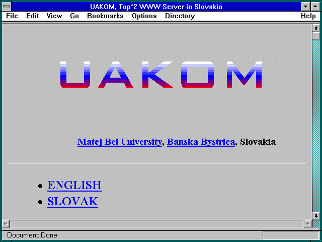 Screenshot of Matej Bel University