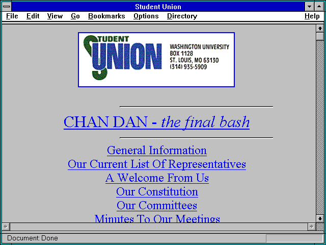 Screenshot of Student Union