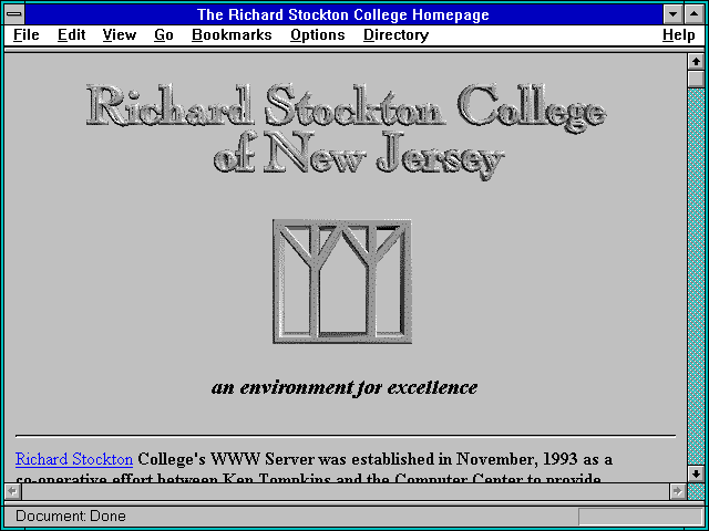 Screenshot of The Richard Stockton College Homepage