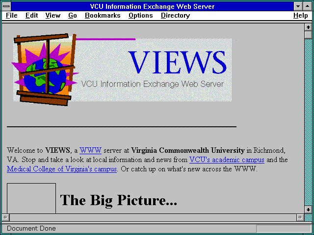 Screenshot of VCU Information Exchange Web Server