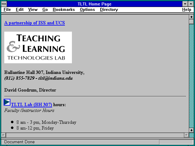Screenshot of TLTL Home Page