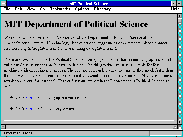 Screenshot of MIT Political Science
