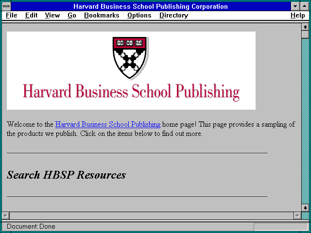 Screenshot of Harvard Business School Publishing Corporation