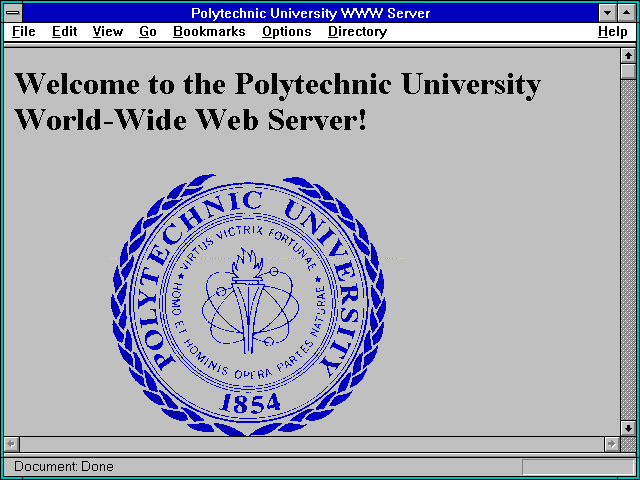 Screenshot of Polytechnic University WWW Server
