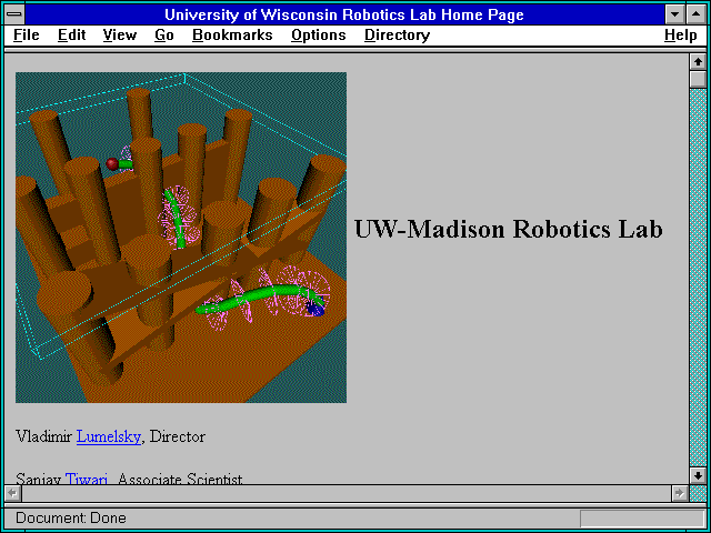 Screenshot of University of Wisconsin Robotics Lab Home Page