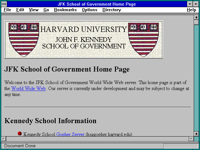 Screenshot of Harvard University, JFK School of Government