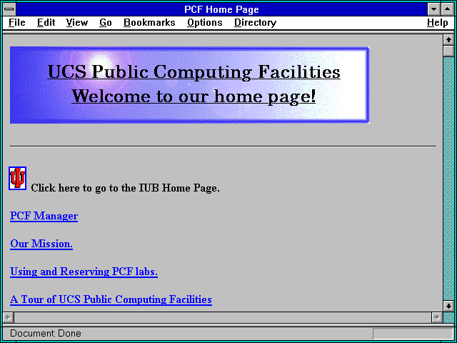 Screenshot of PCF Home Page