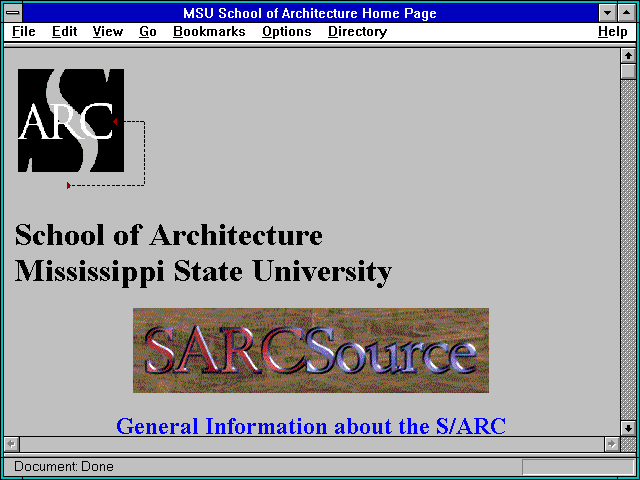 Screenshot of MSU School of Architecture Home Page