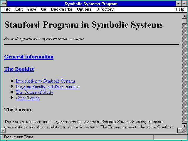 Screenshot of The Stanford Electronic Humanities Review