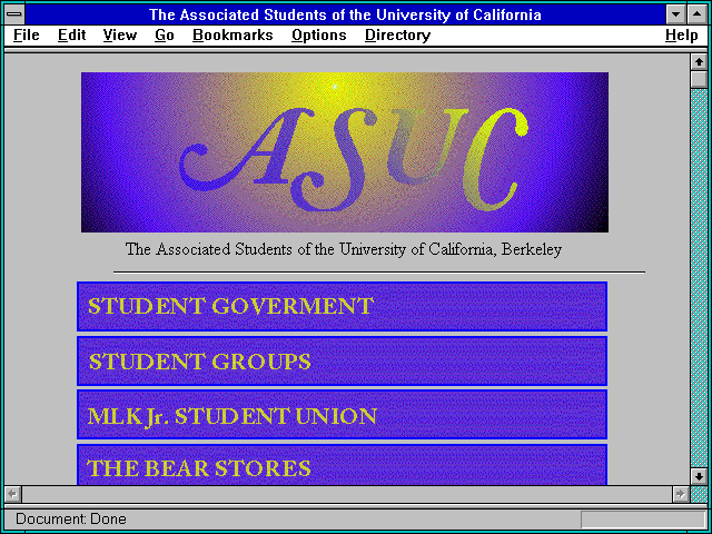 Screenshot of The Associated Students of the University of California