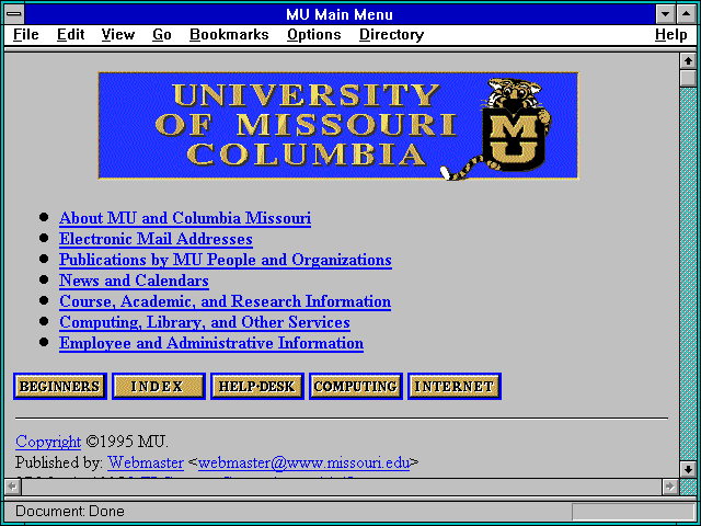 Screenshot of MU Main Menu
