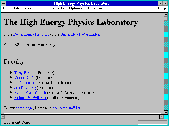 Screenshot of High Energy Physics Laboratory