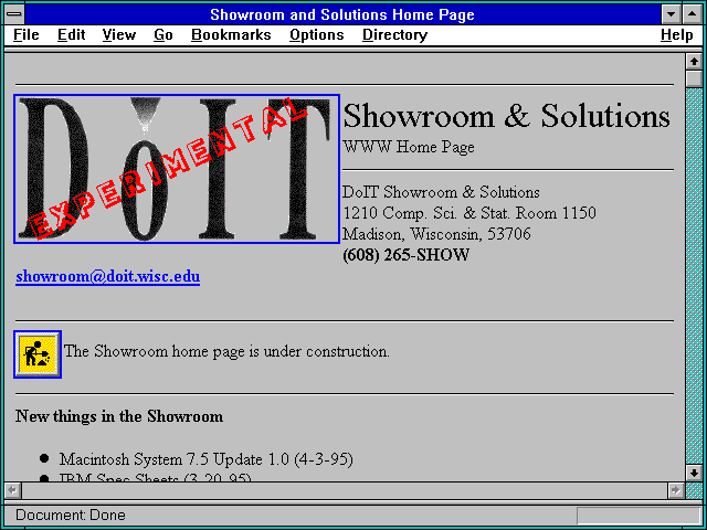 Screenshot of Showroom and Solutions Home Page