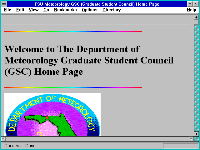 Screenshot of FSU Meteorology GSC (Graduate Student Council) Home Page