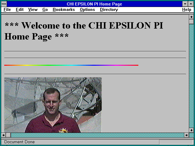 Screenshot of CHI EPSILON PI Home Page