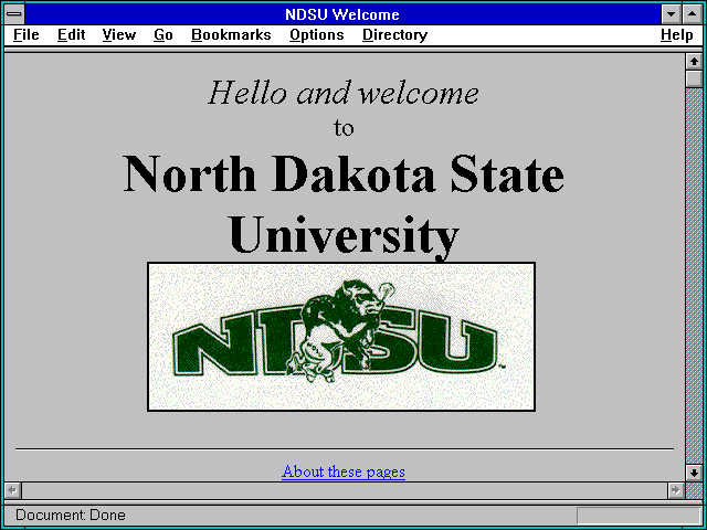 Screenshot of NDSU Welcome