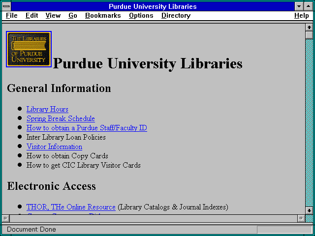 Screenshot of Purdue University Libraries