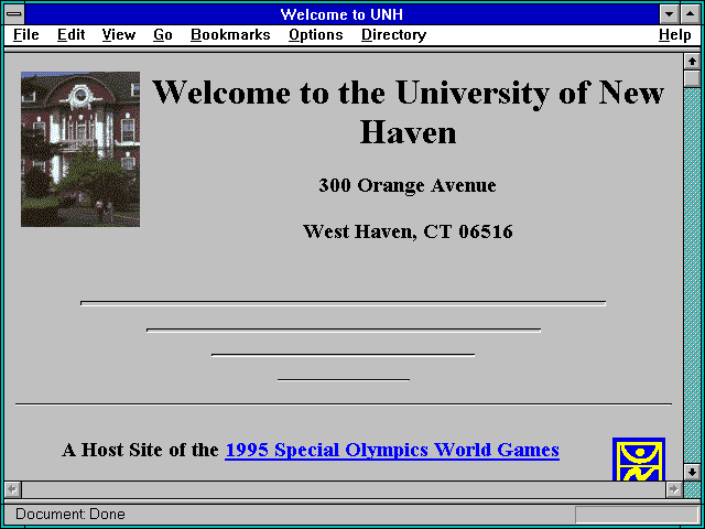 Screenshot of Welcome to UNH