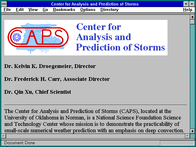 Screenshot of Center for Analysis and Prediction of Storms