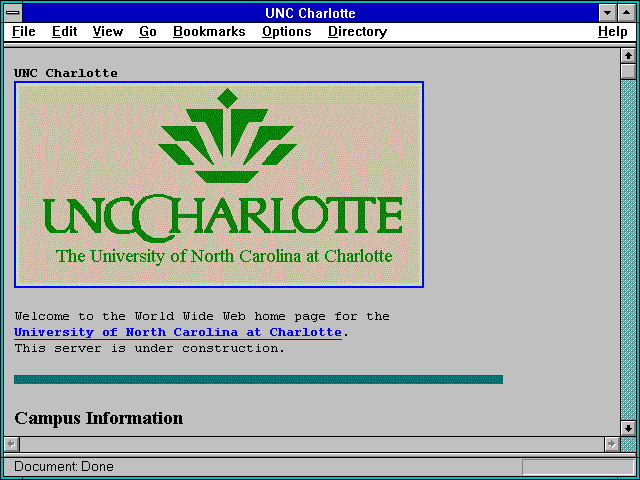 Screenshot of University of North Carolina at Charlotte