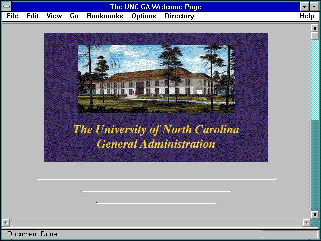 Screenshot of The UNC-GA Welcome Page