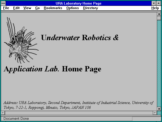 Screenshot of URA Laboratory Home Page