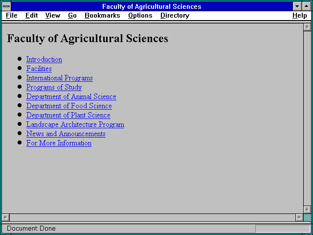 Screenshot of Faculty of Agricultural Sciences