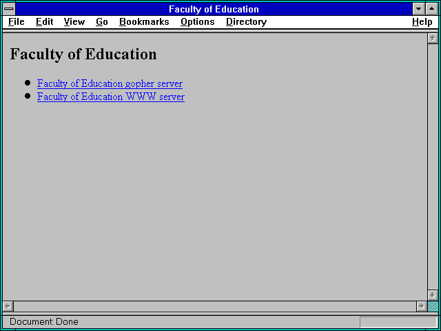 Screenshot of Faculty of Education
