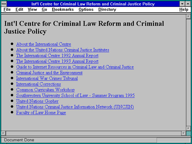 Screenshot of Int'l Centre for Criminal Law Reform and Criminal Justice Policy