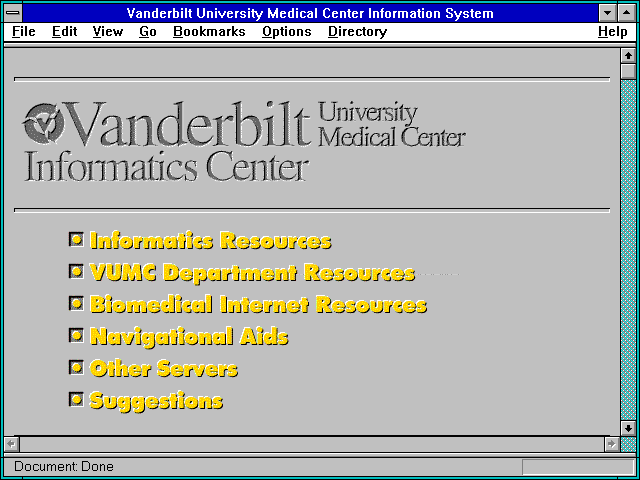 Screenshot of Vanderbilt University Medical Center Information System