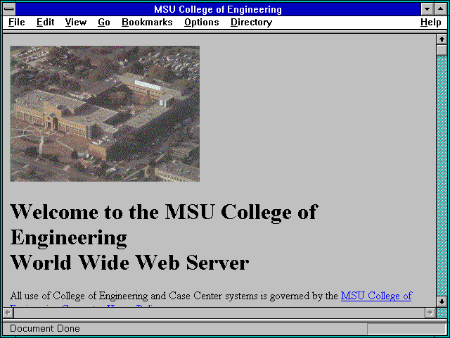 Screenshot of MSU College of Engineering