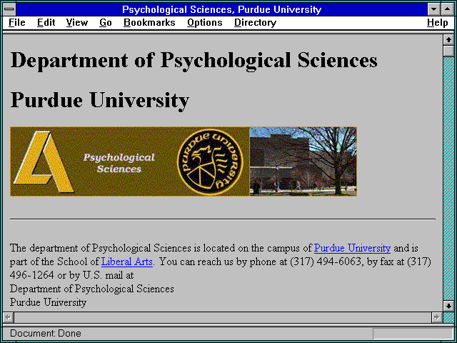 Screenshot of Psychological Sciences Purdue University