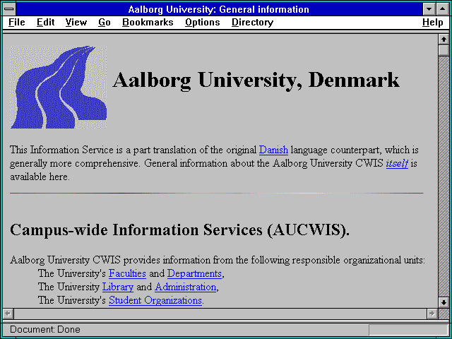 Screenshot of Aalborg University: General information