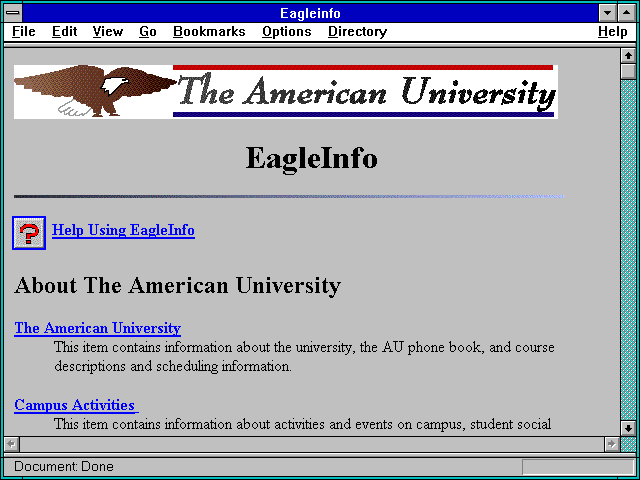 Screenshot of The American University