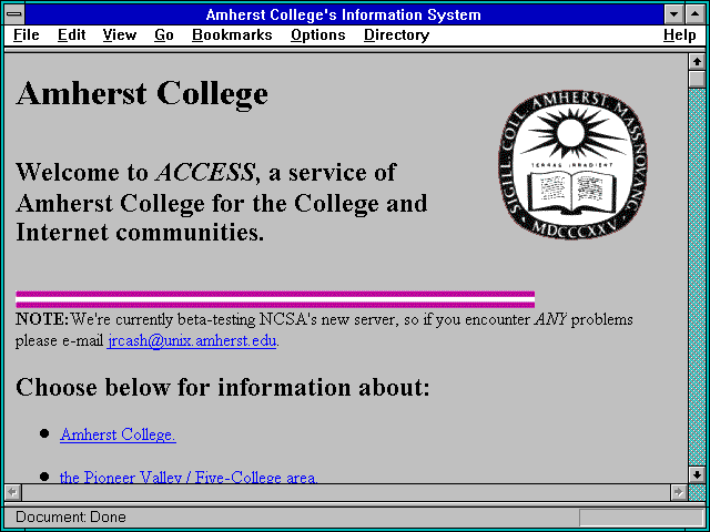 Screenshot of Amherst College