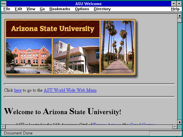 Screenshot of Arizona State University