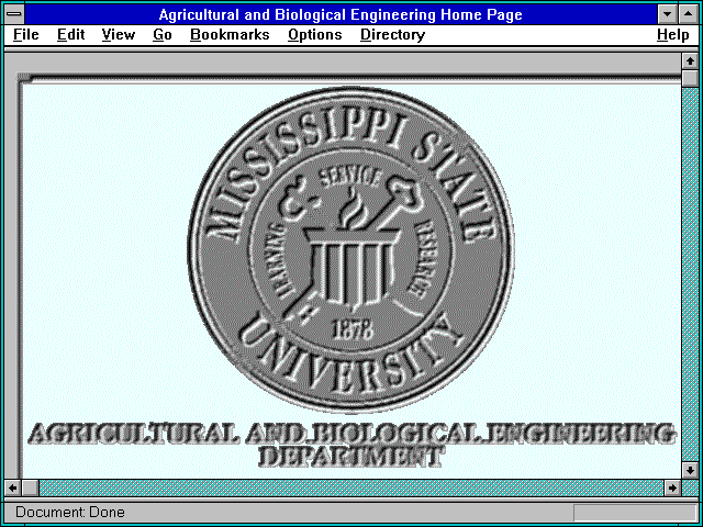 Screenshot of Agricultural and Biological Engineering Home Page