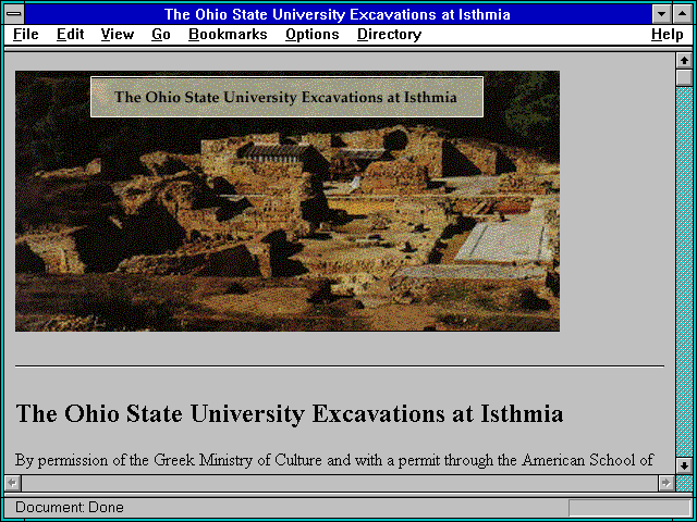 Screenshot of The Ohio State University Excavations at Isthmia