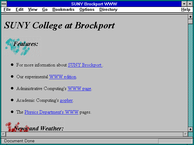 Screenshot of State University of New York, Brockport