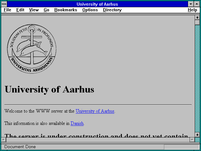 Screenshot of University of Aarhus