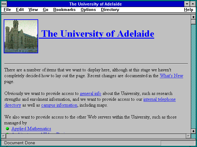 Screenshot of The University of Adelaide
