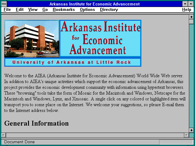 Screenshot of Arkansas Institute for Economic Advancement