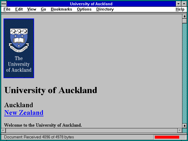 Screenshot of University of Auckland